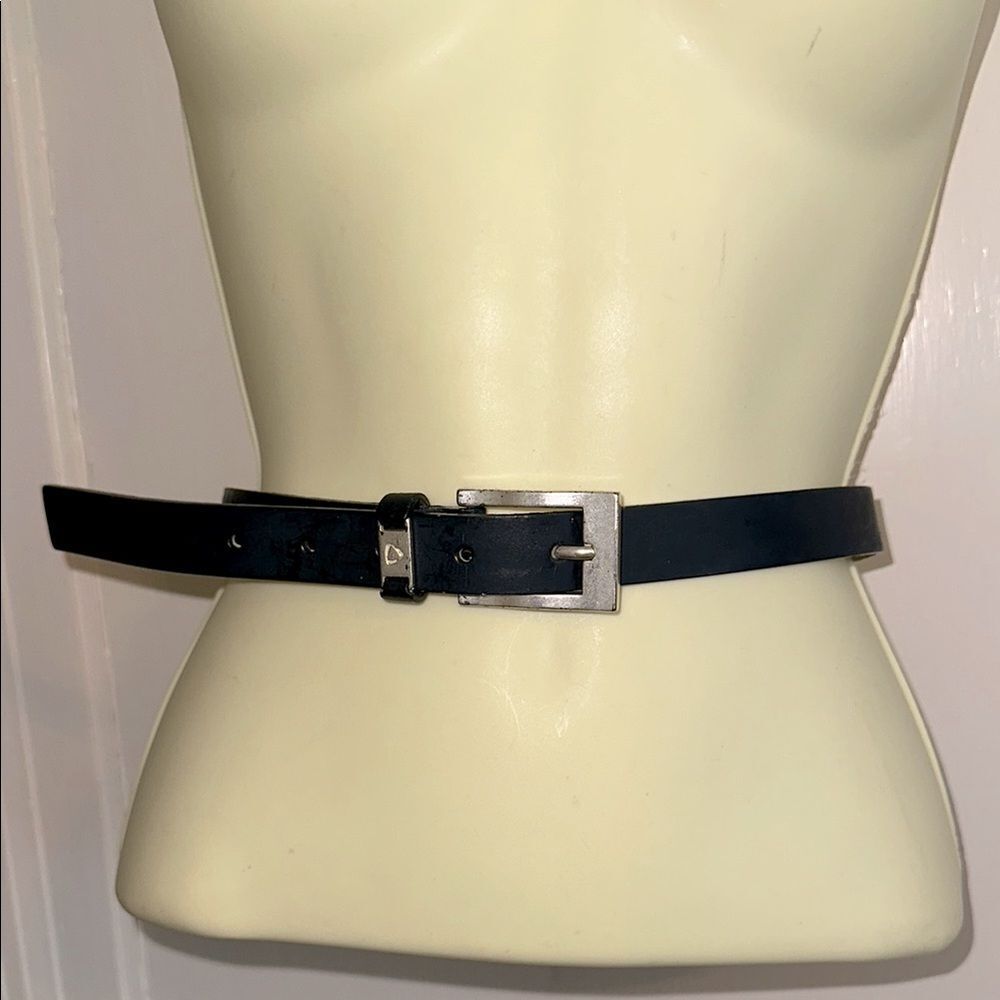 Vintage Liz Claiborne Dark Navy Blue (Almost Black)‎ Bonded Leather Belt